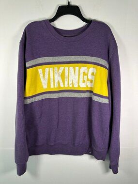 47 Crewneck Sweatshirt Mens 2XL Vikings Purple Yellow NFL